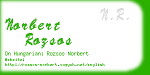 norbert rozsos business card